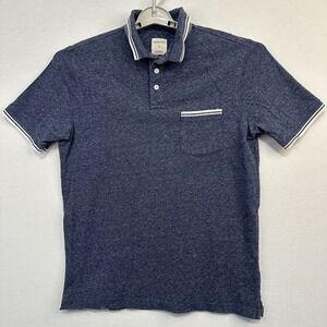 Merona Pocket Polo Shirt Men's Medium Short‎ Sleeve Shirt Contrast Stripe Trim